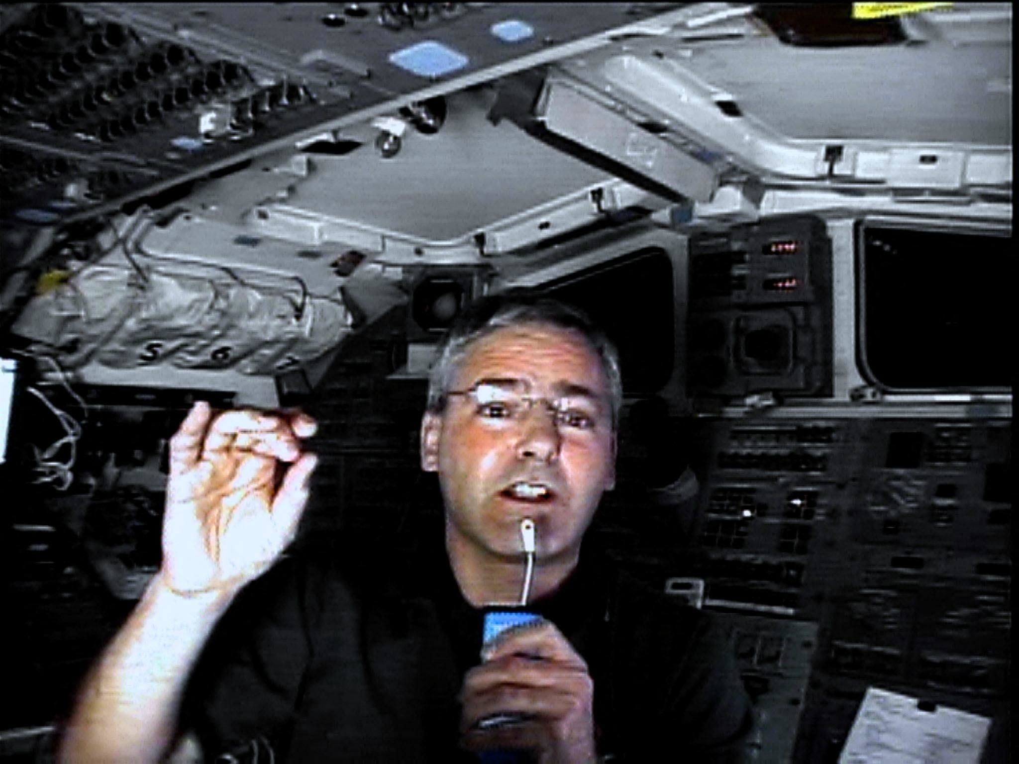 Marc Garneau in space.