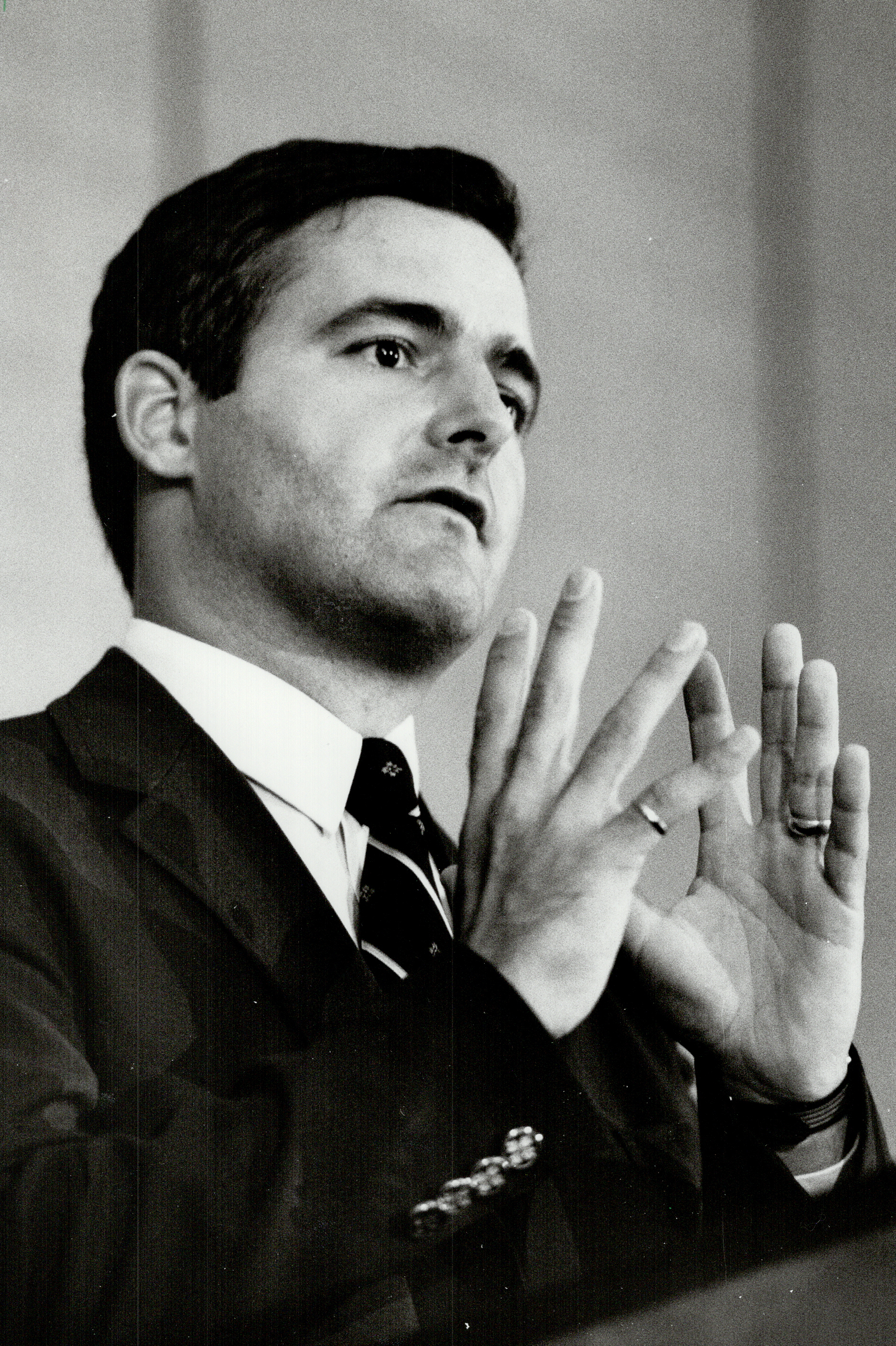 Marc Garneau in black and white.