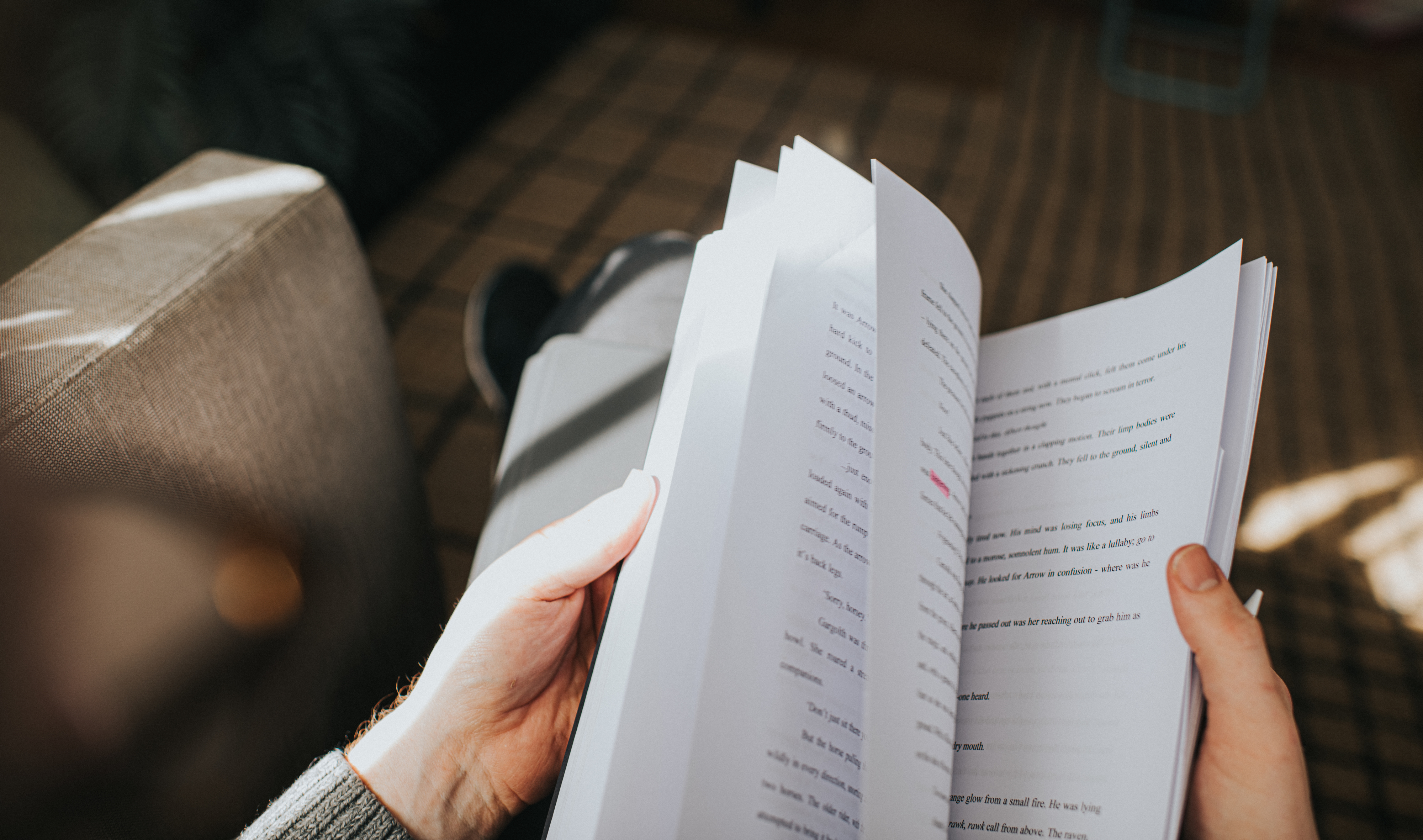 Person looking at a manuscript