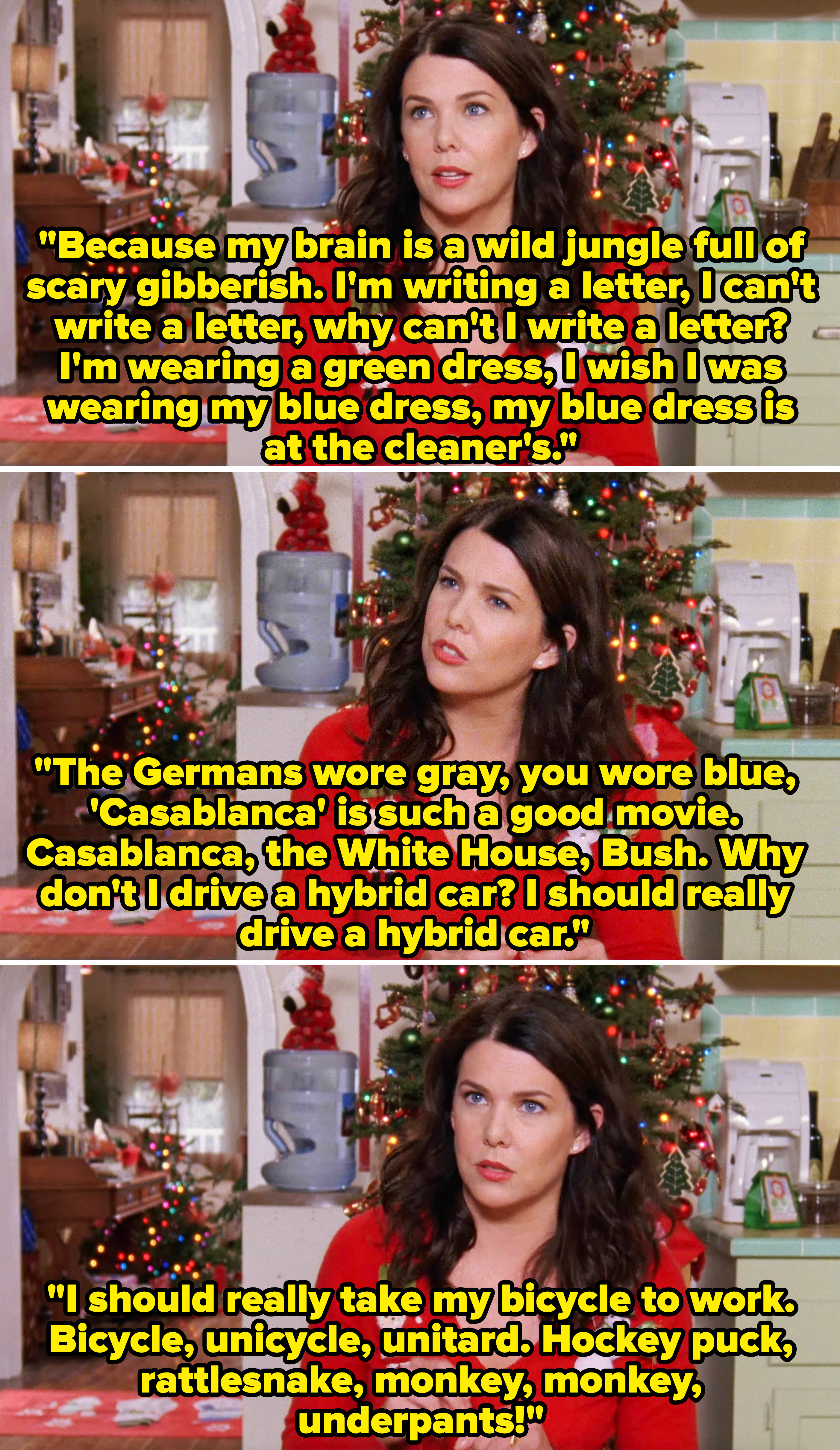 lorelai speaking a huge chunk of dialogue very fast