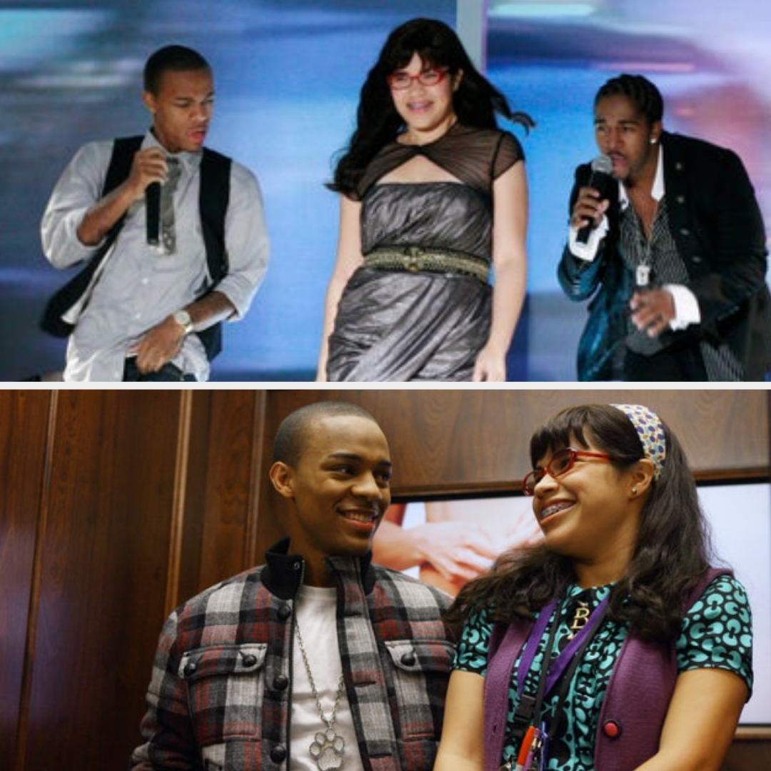 Betty on stage with Bow wow and omarion side by side betty with Bow wow