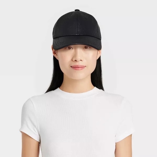 faux leather baseball hat