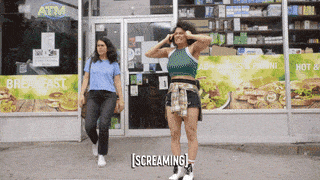 GIF of Ilana screaming in &quot;Broad City&quot;