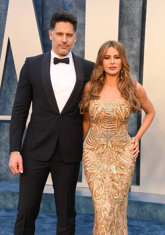 Sofía Vergara and Joe Manganiello at a media event