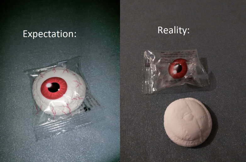 a fake eye doesn't have the eye actually stitched onto the fabric