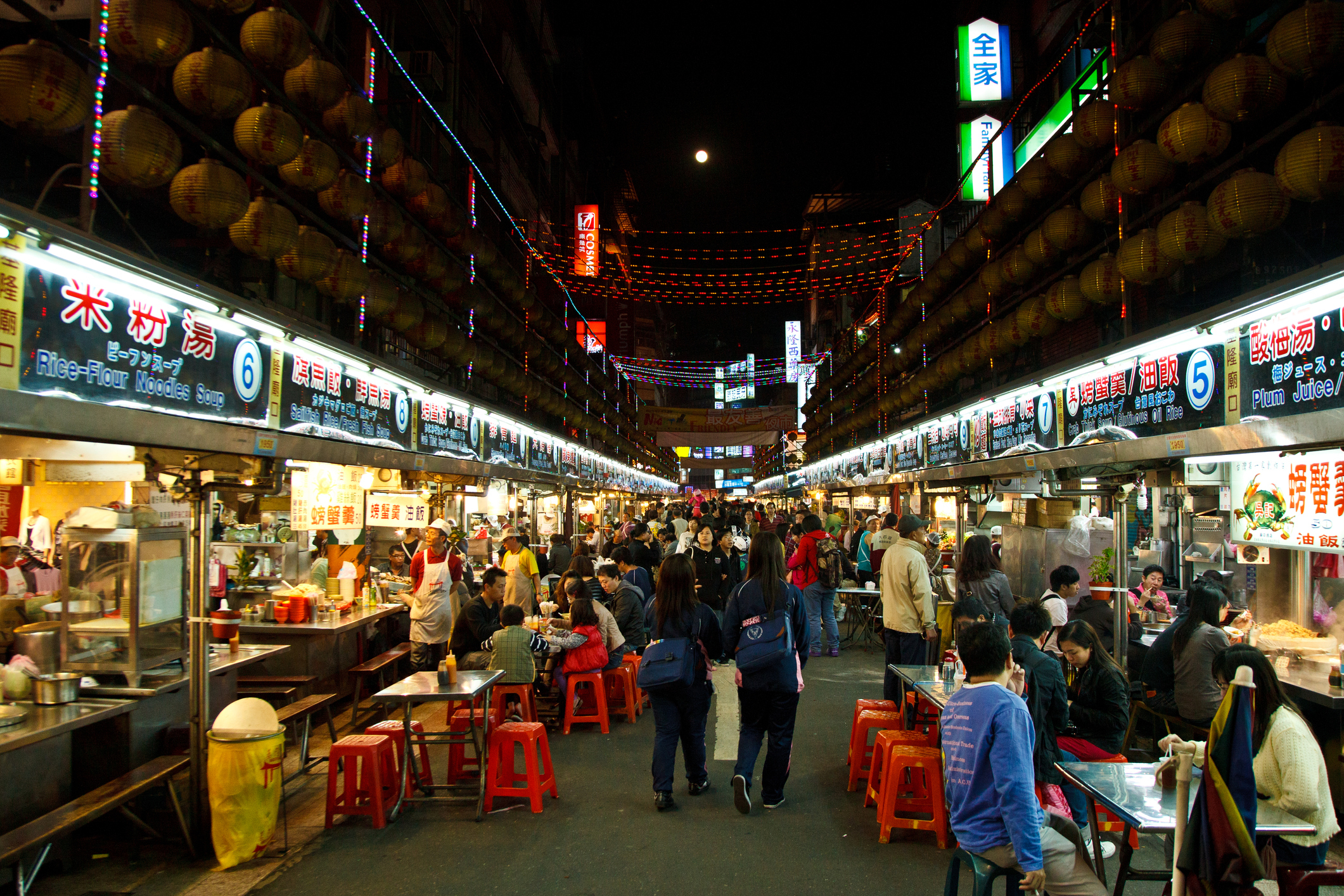 Keelung Miaokou nightmarket in Taiwan