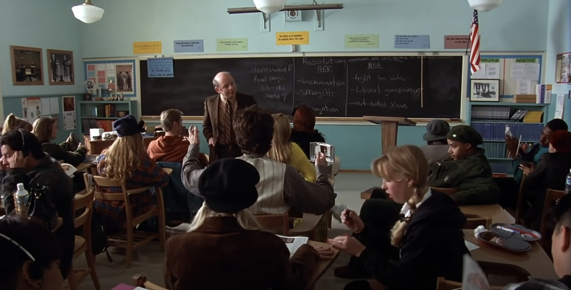 teacher in the class with students