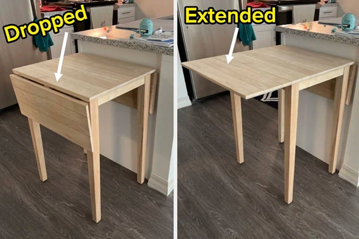 Folding Dining Table for Small Spaces, Drop Leaf Kitchen Tables