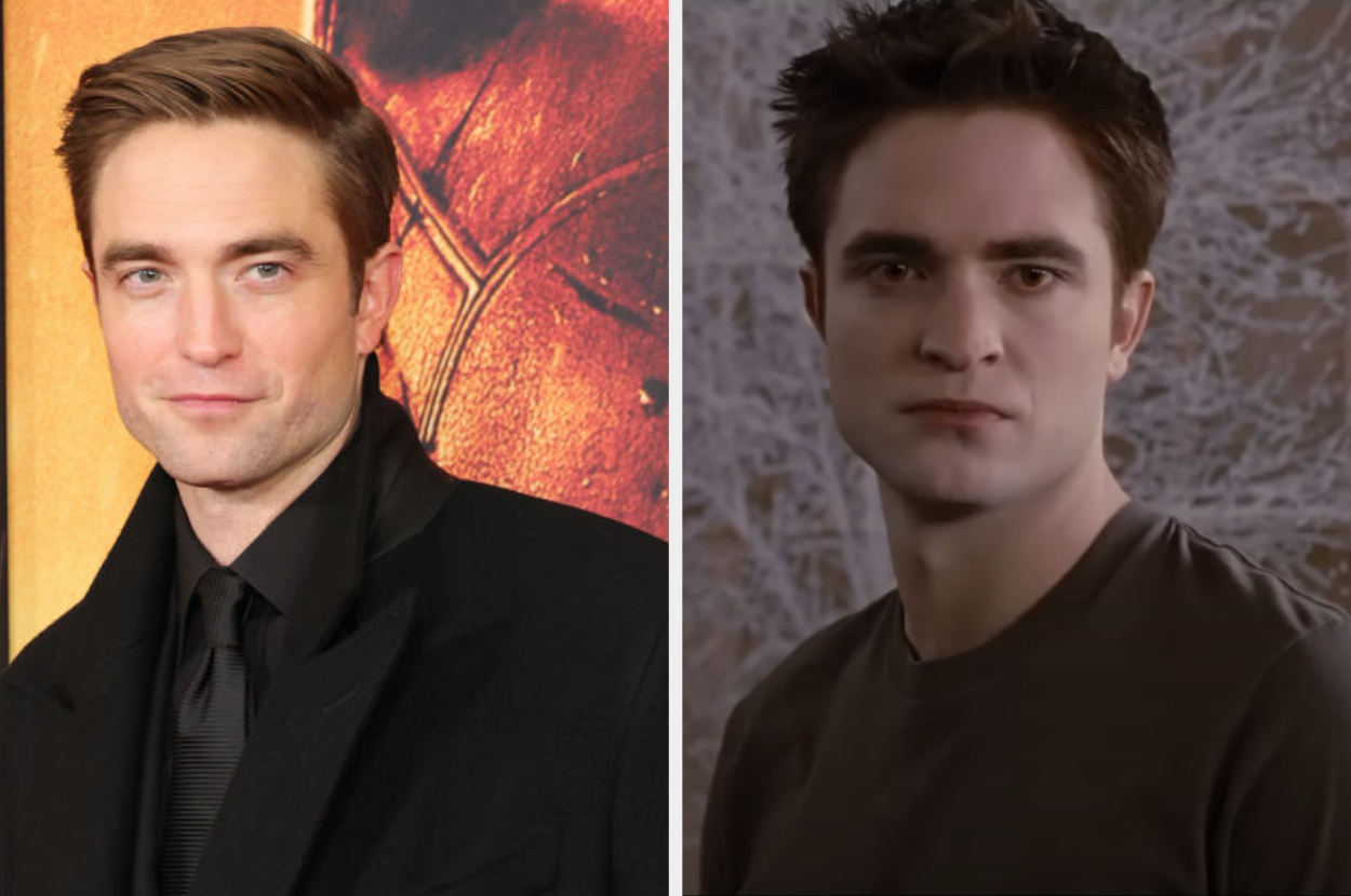 Robert Pattinson in real life and as Edward