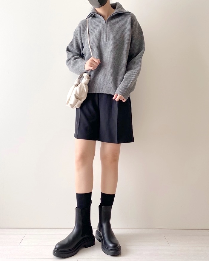 ユニクロのオススメのトップス「プレミアムラムハーフジップセーター（長袖）」