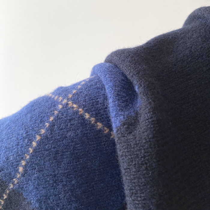 ユニクロのオススメのトップス「プレミアムラムクルーネックセーター（アーガイル・長袖）」