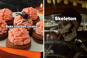 cupcake "brains" and skeleton