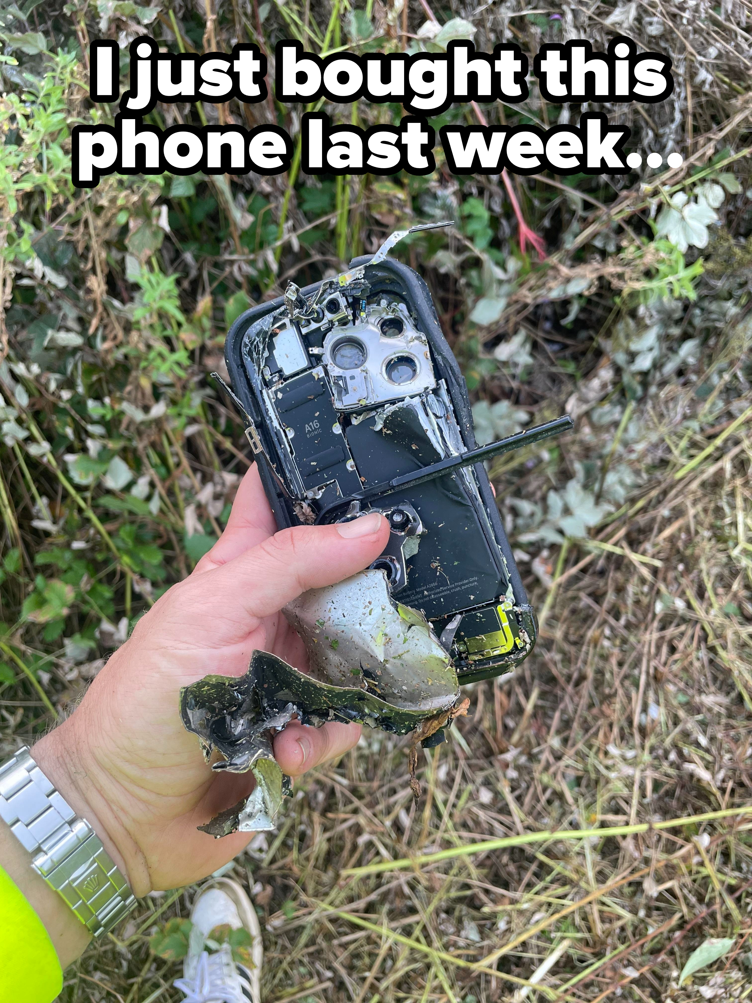 A destroyed phone