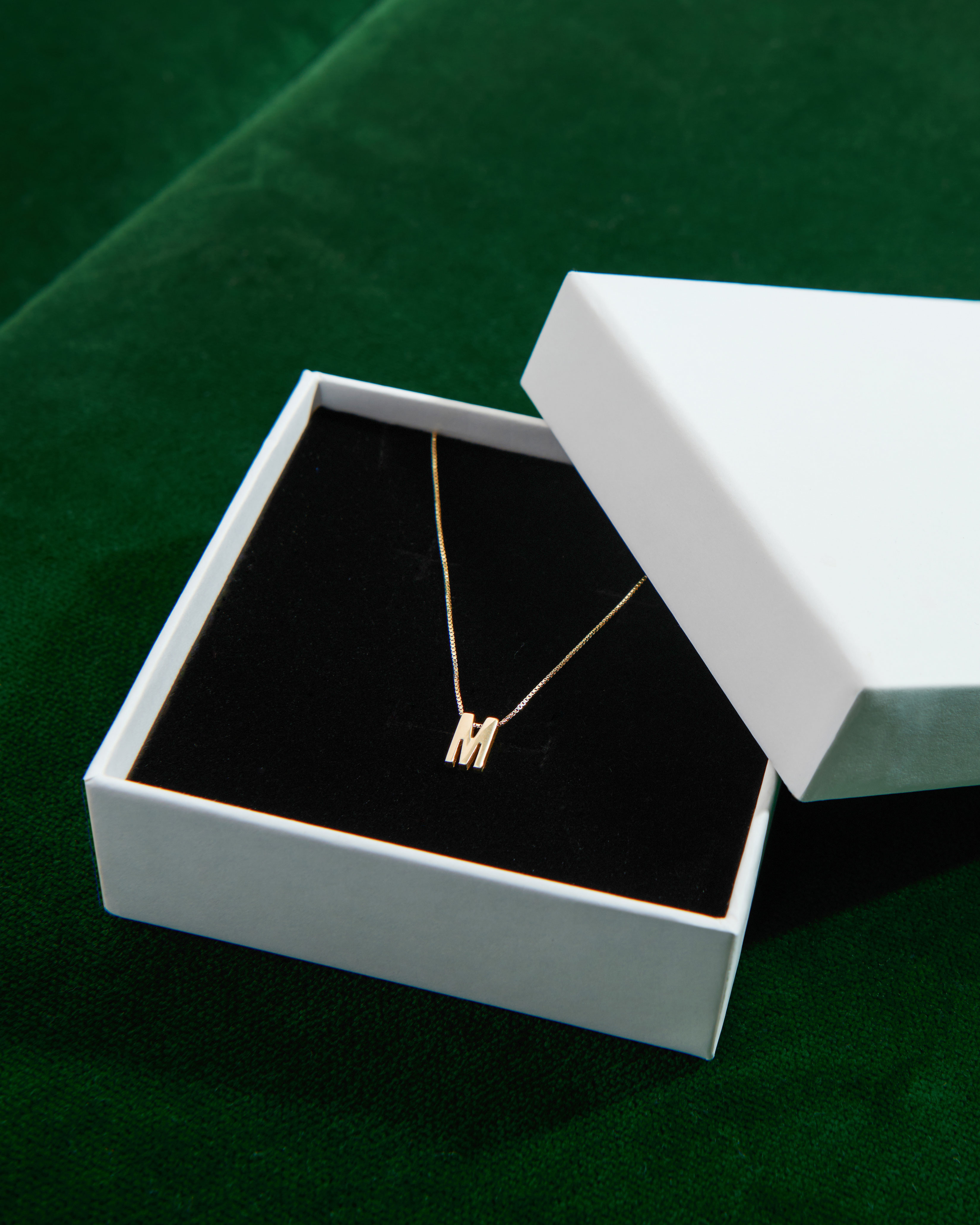 &quot;M&quot; necklace in a box