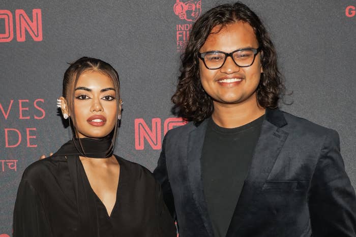 Megan Suri (L) and Bishal Dutta (R) attend the special screening of "It Lives Inside" at the DGA theater complex
