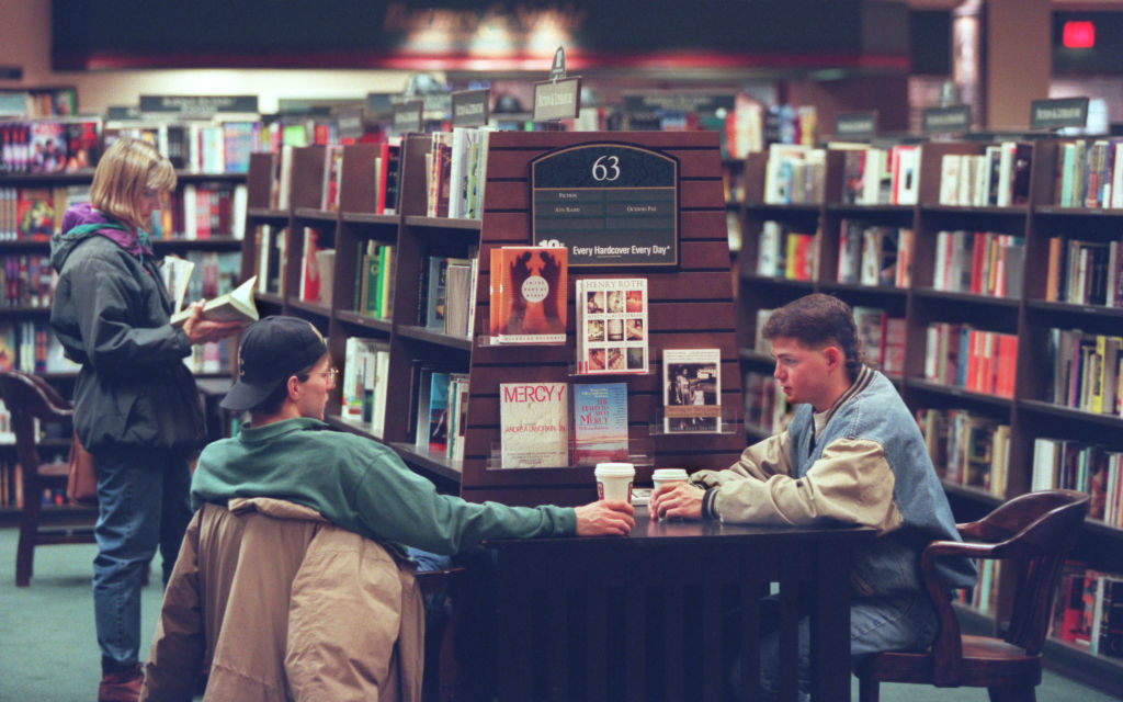 people in a book store