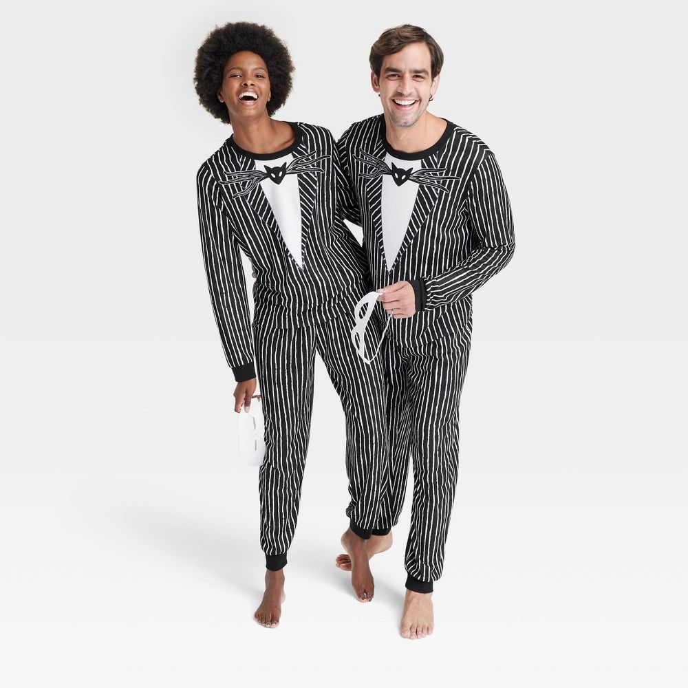 adults wearing the pajamas