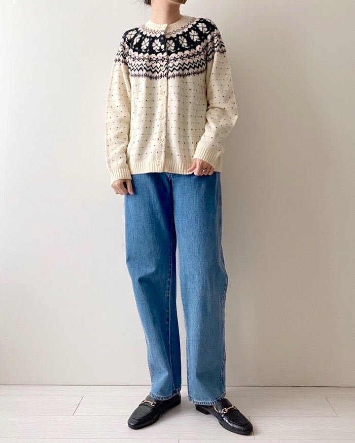 ユニクロのオススメのトップス「ジャカードクルーネックカーディガン（長袖）」