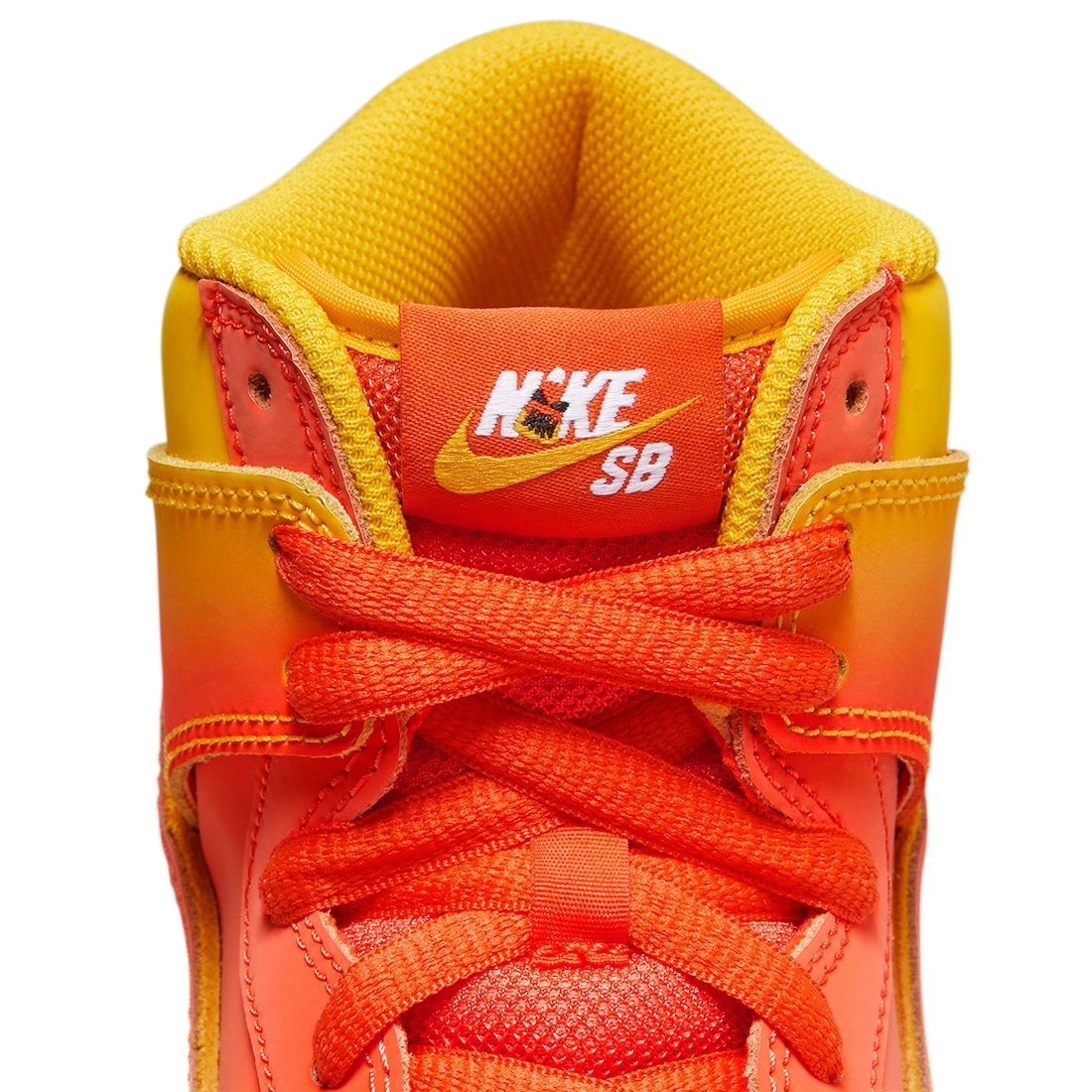 Nike SB Dunk High Sweet Tooth Candy Corn Release Date FN5107-700 Tongue Detail