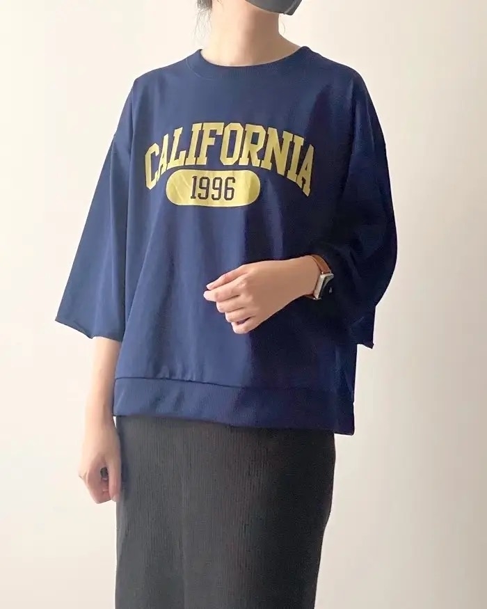 GLOBAL WORK(グローバルワーク)のおすすめトップス「お手入れらくらくプリント8分袖」