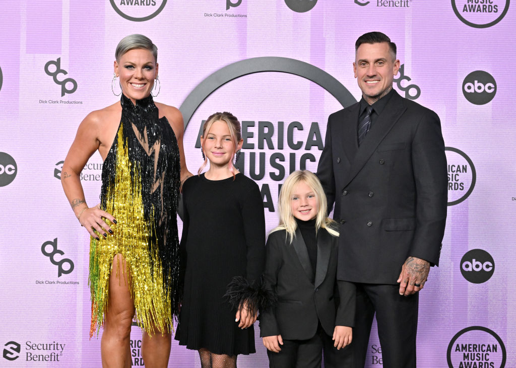 pink with her family