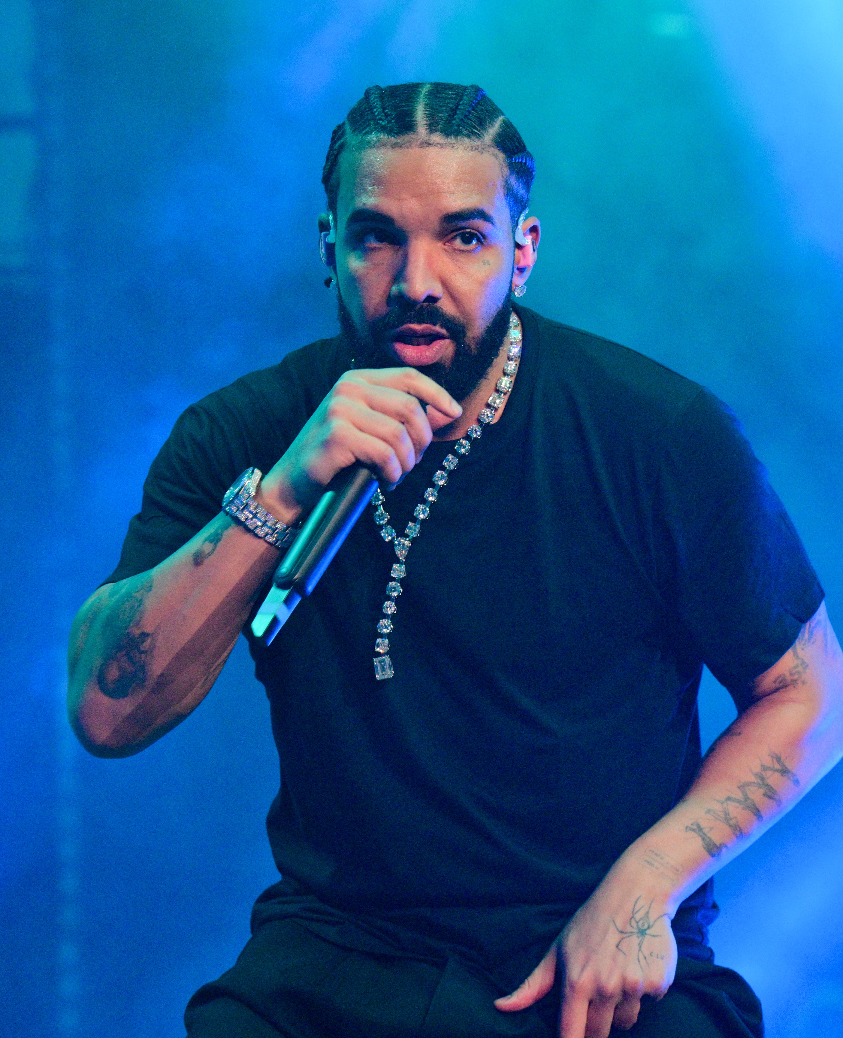 Drake performing onstage