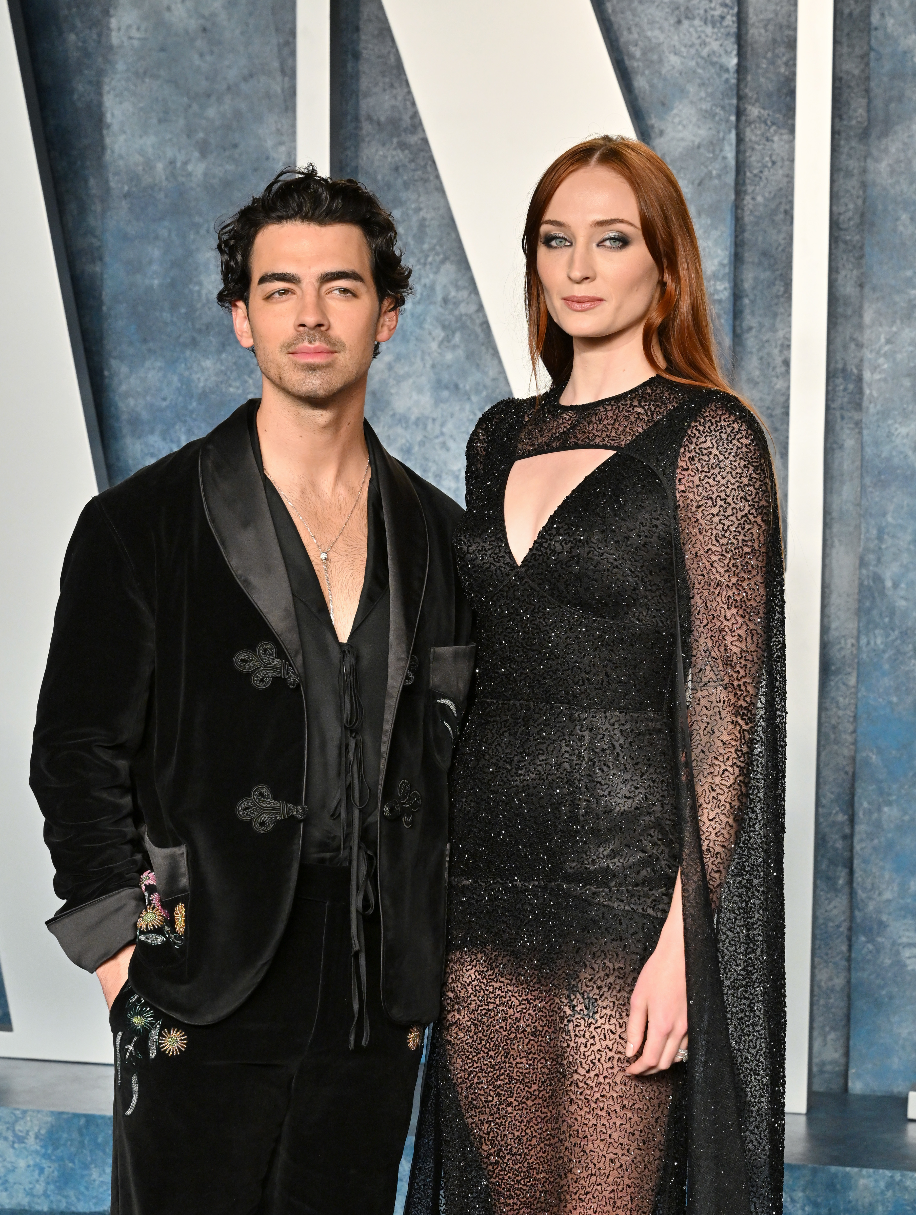 Close-up of Joe and Sophie at a media event