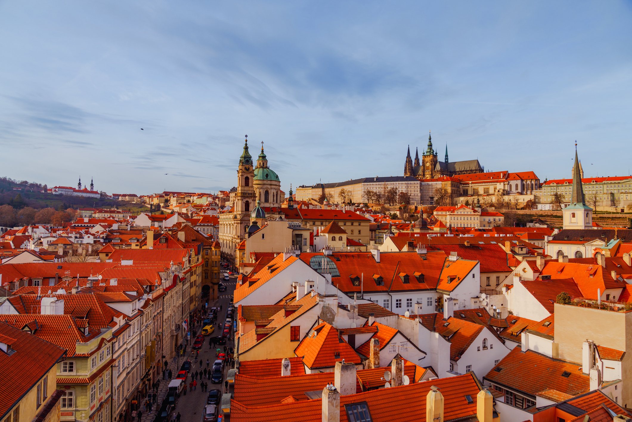 Red-roofed buildings of Prague.