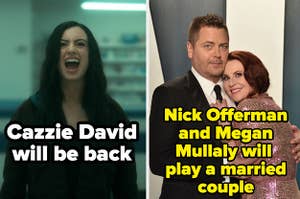 Cazzie david will be back for Seasoon 4/Nick offerman and megan mullaly will play a married couple