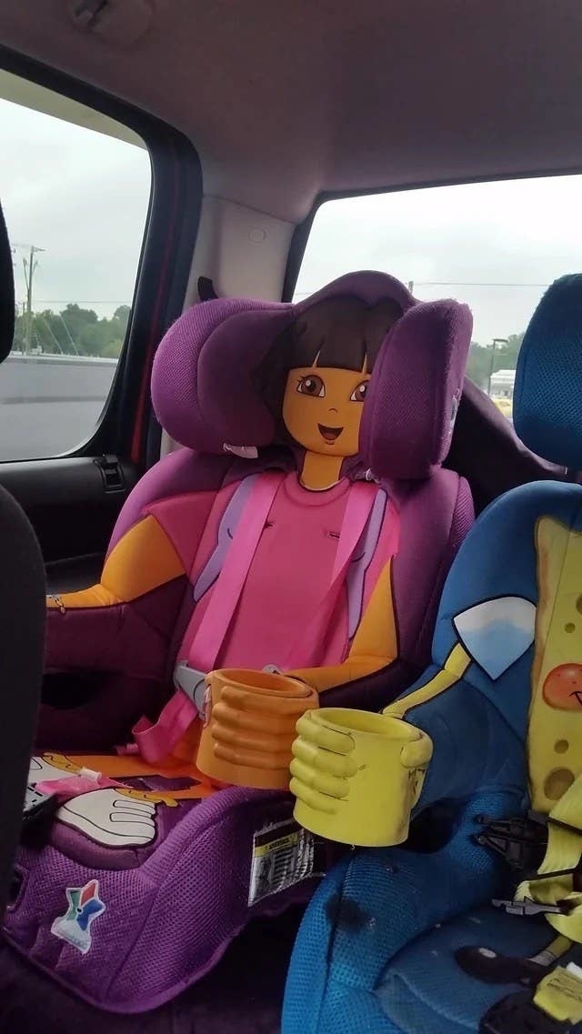 A Dora the Explorer car seat