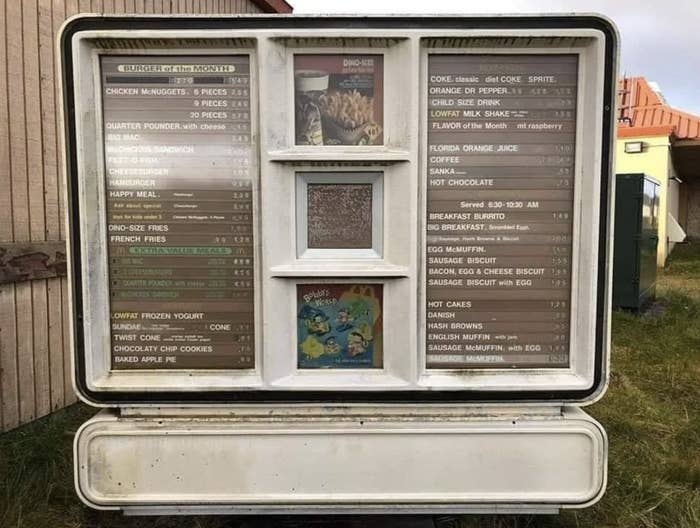 Abandoned McDonald's ordering menu