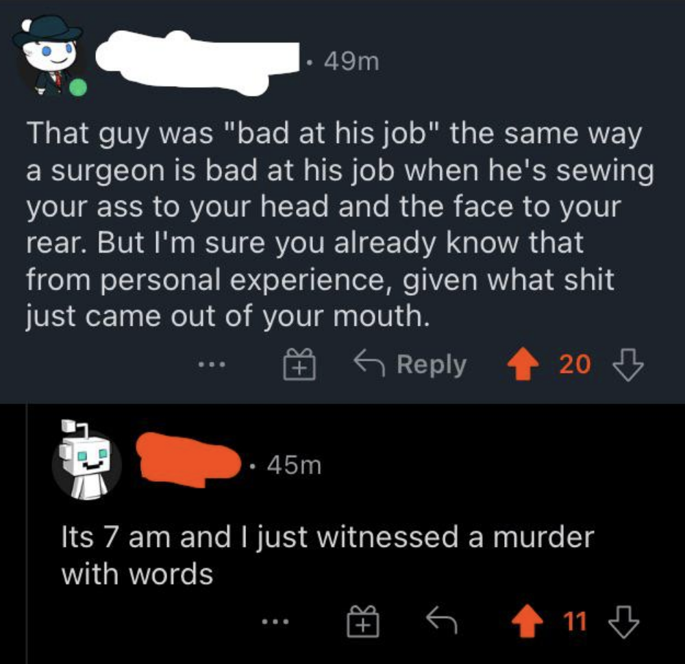 &quot;Its 7 am and I just witnessed a murder with words&quot;