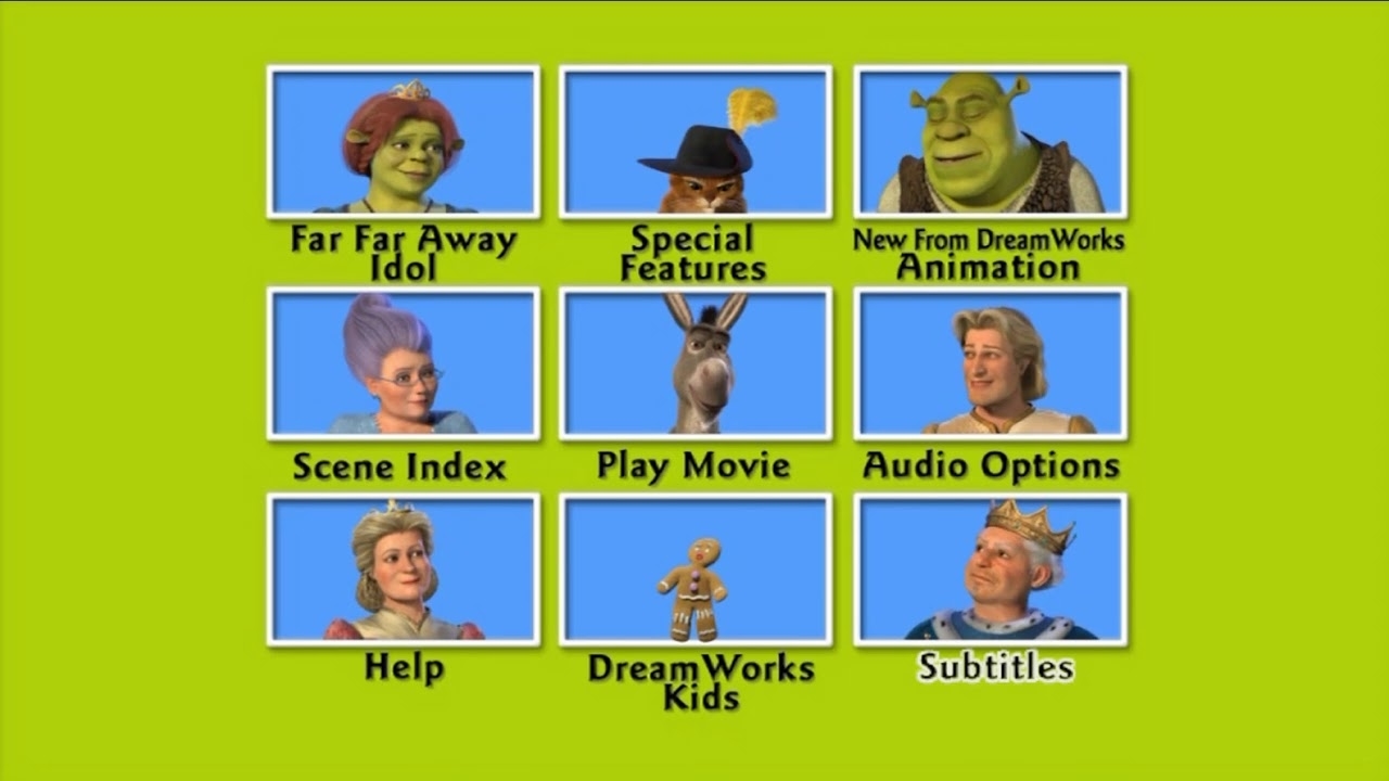 A Shrek DVD menu