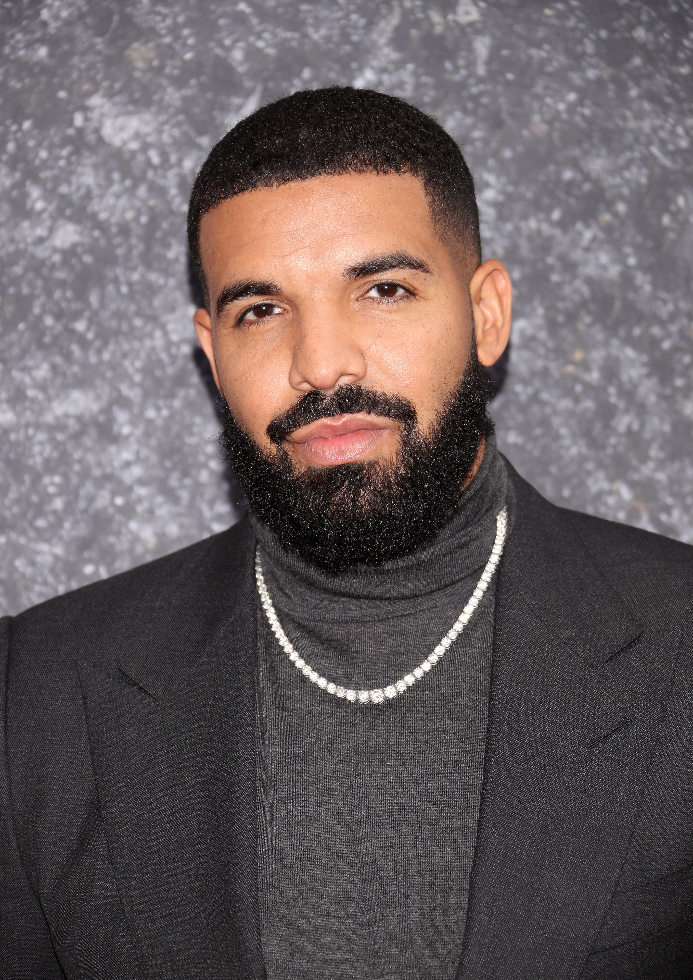 Close-up of Drake at a media event