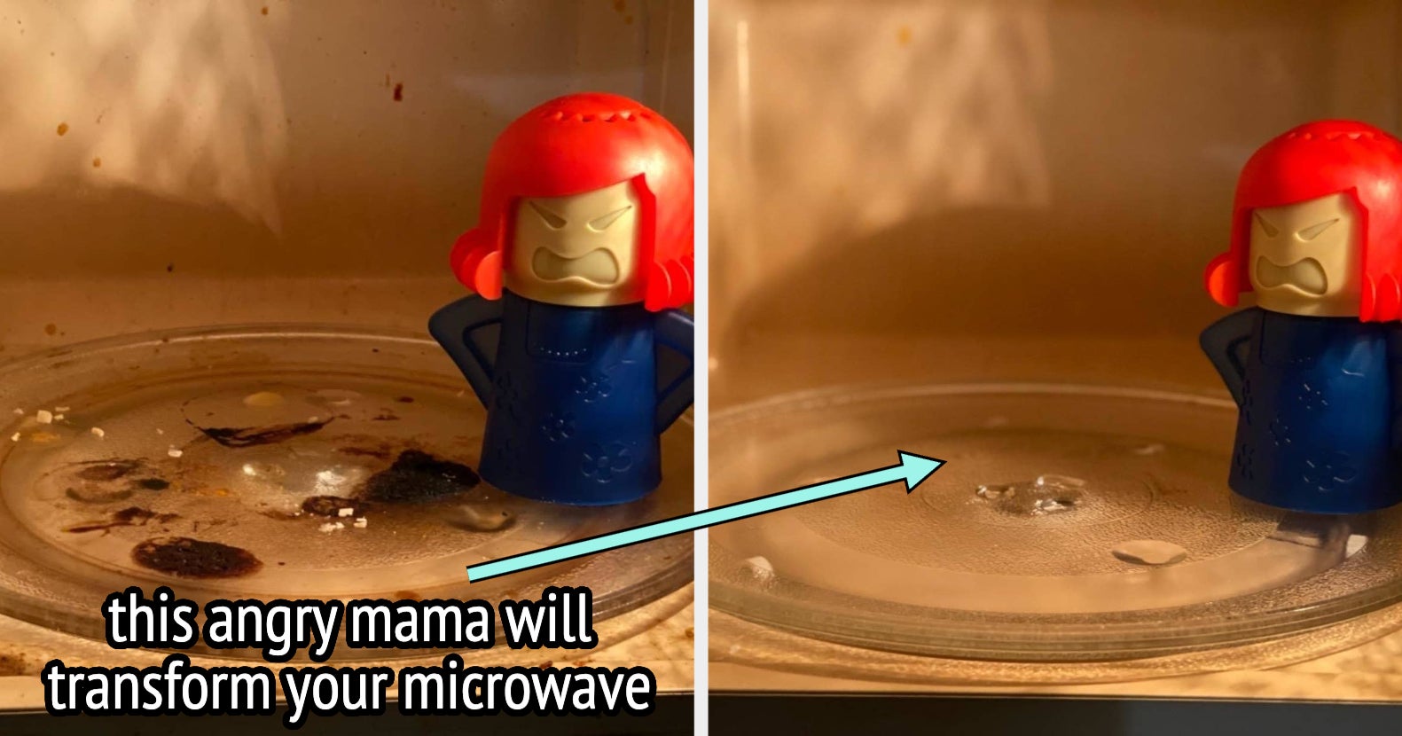 VONTER Angry Mama Microwave Cleaner Angry Mom Microwave Oven Steam Cleaner  Easily Cleans The Crud in Minutes. Steam Cleans with Vinegar and Water for