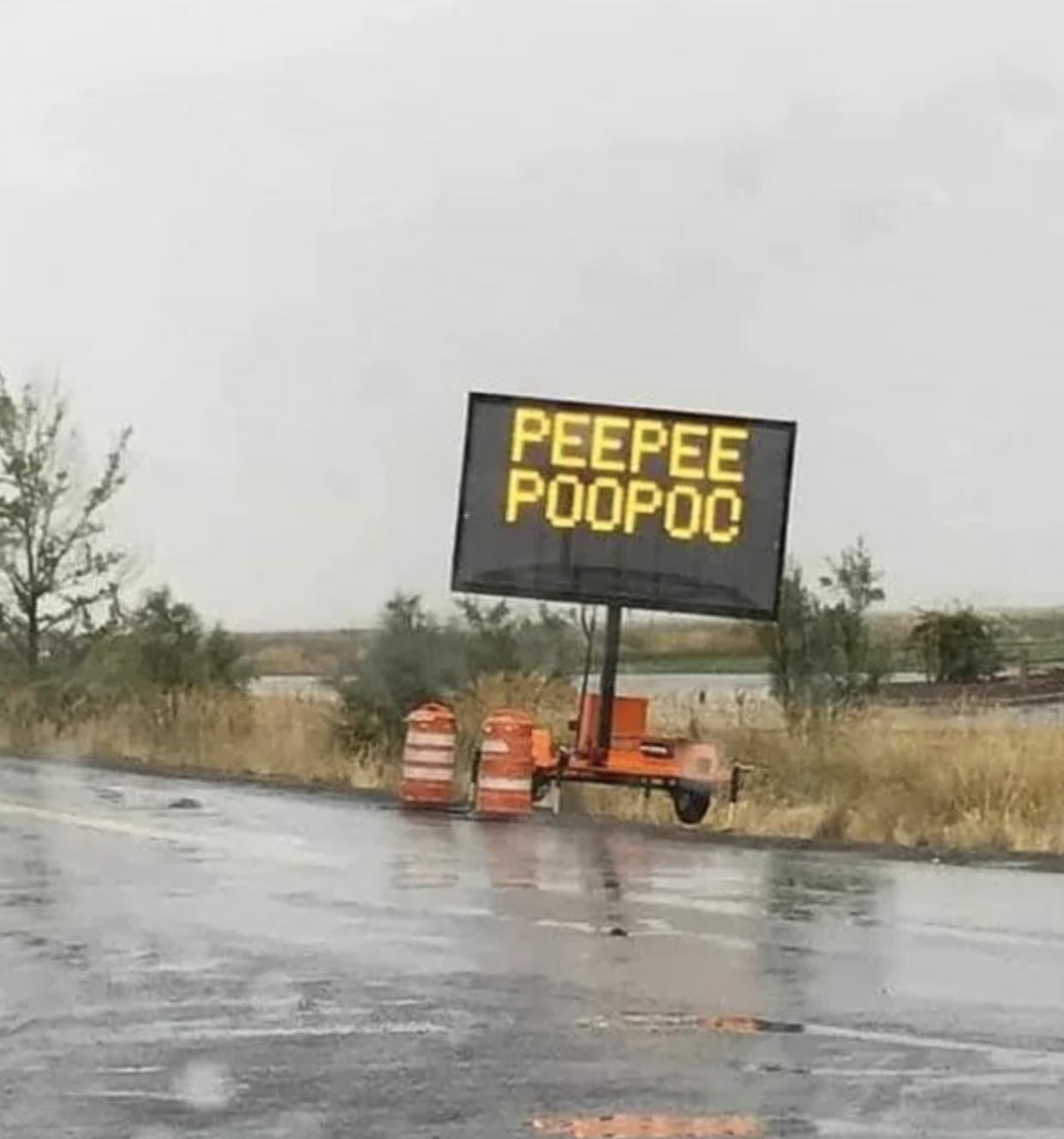 road sign says peepee poopoo