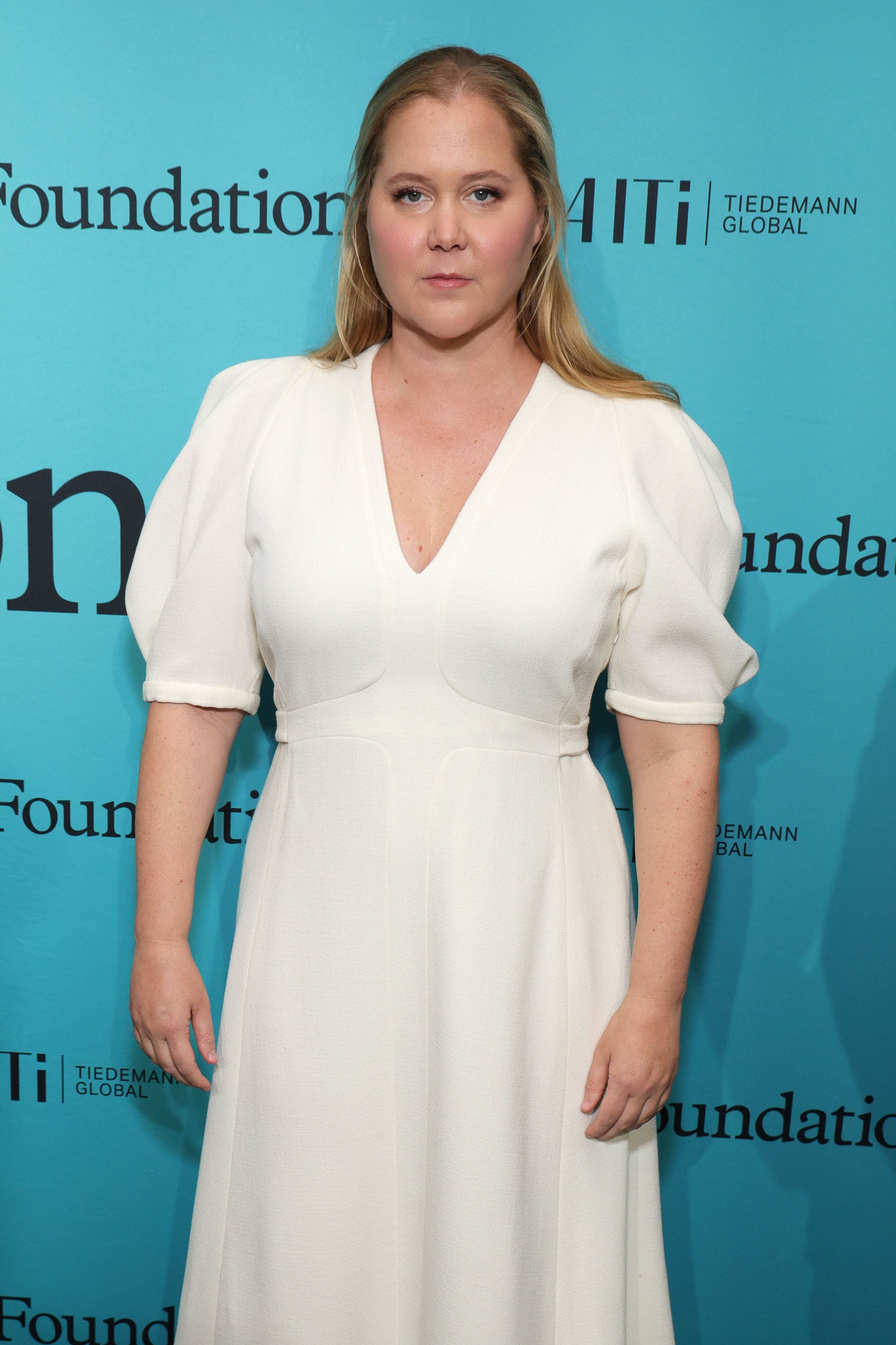 Closeup of Amy Schumer on the red carpet
