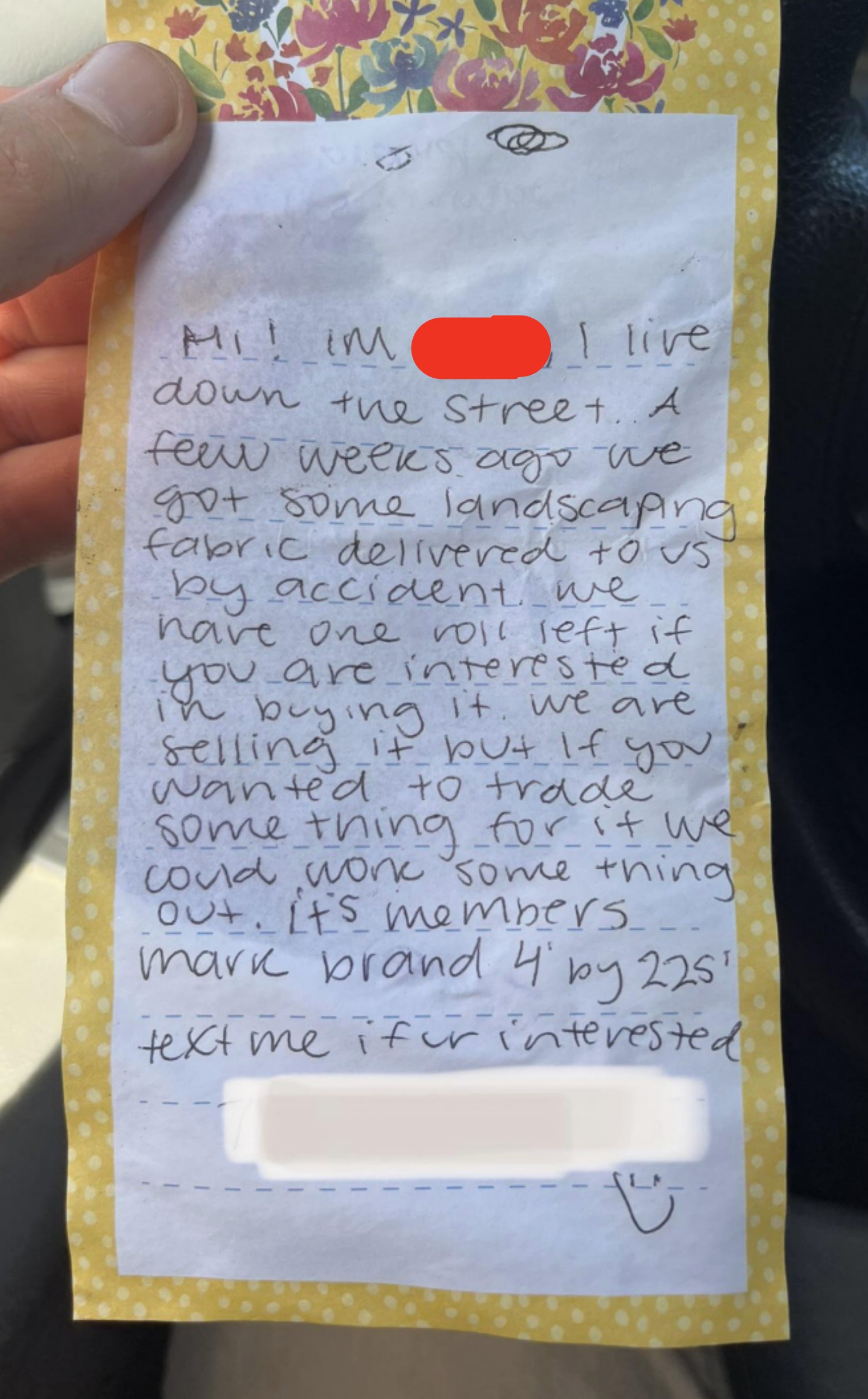 "but if you wanted to trade something for it we could work some thing out."