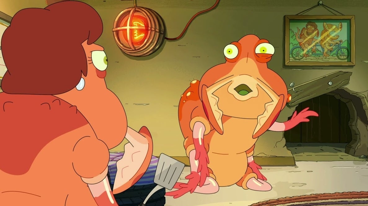 garbage goobler and his wife in Rick and Morty