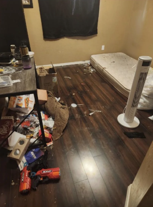 a dirty room