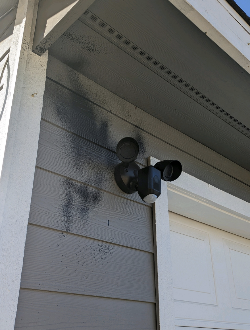a spray-painted light