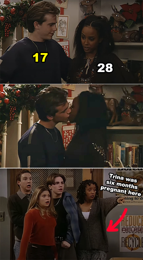 Trina and Rider kissing in at the Matthews&#x27; house in &quot;Boy Meets World&quot;