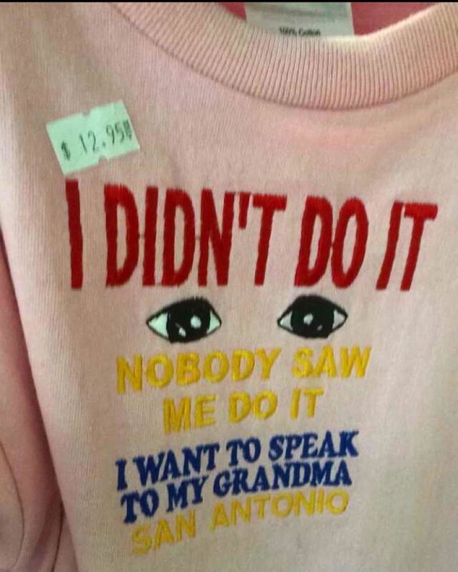 shirt that says, i didn&#x27;t do it, nobody saw me do it, i want to speak to my grandma