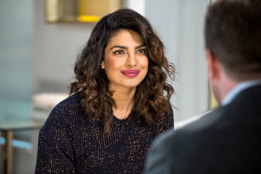 Close-up of Priyanka smiling during an interview
