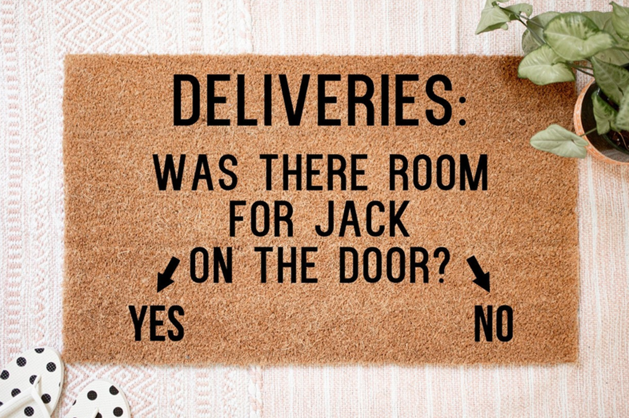 doormat that says deliveries: was there room for jack on the door?