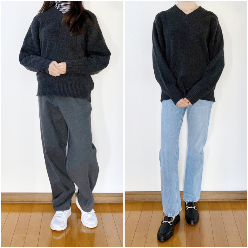 GU（ジーユー）のおすすめトップス「ブラッシュドヤーンVネックセーター（長袖）」