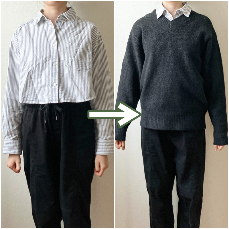 GU（ジーユー）のおすすめトップス「ブラッシュドヤーンVネックセーター（長袖）」