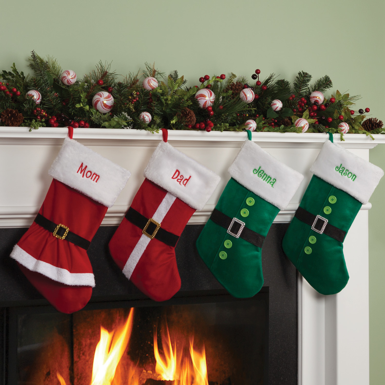 Christmas stockings hanging up