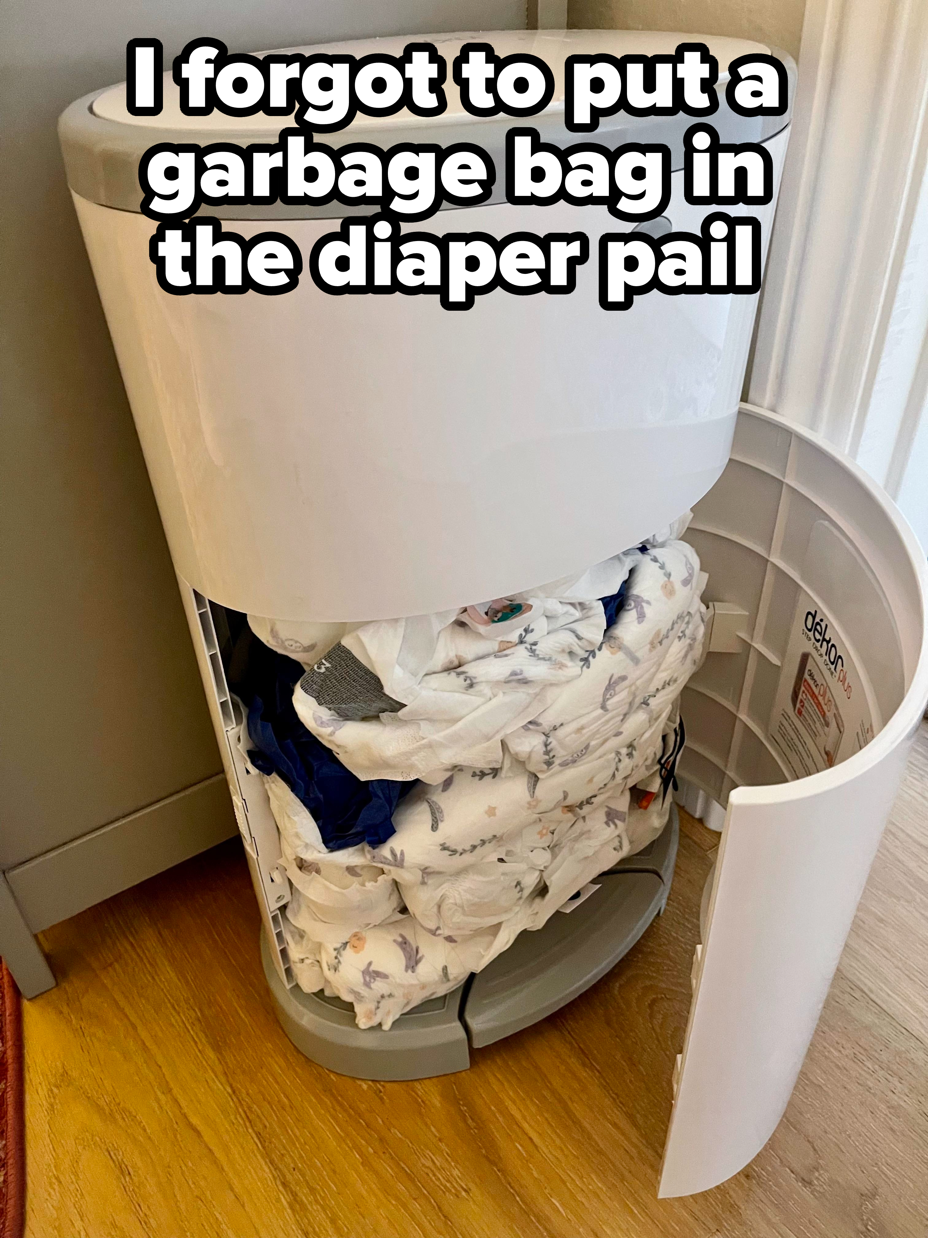 Dirty diapers in a diaper pail