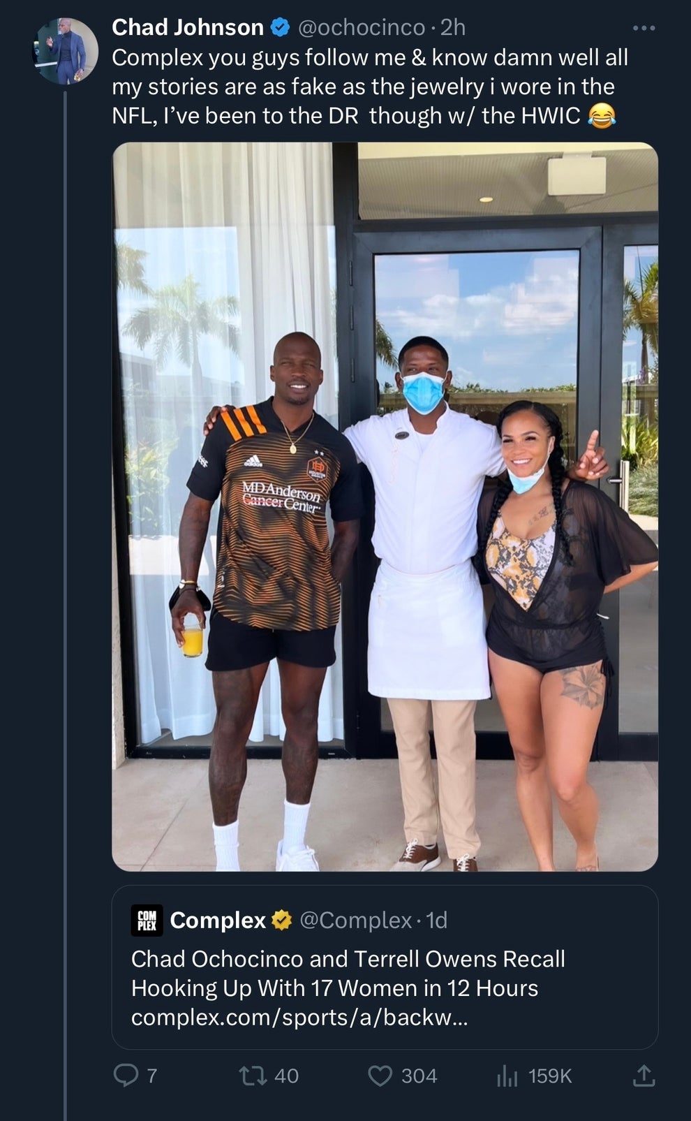 Chad Ochocinco and Terrell Owens Slept With 17 Women in 12 Hours (UPDATE) |  Complex